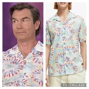 NWT - Scotch & Soda Mint Flower Tie Dye Cotton Voile Printed Shirt - XL